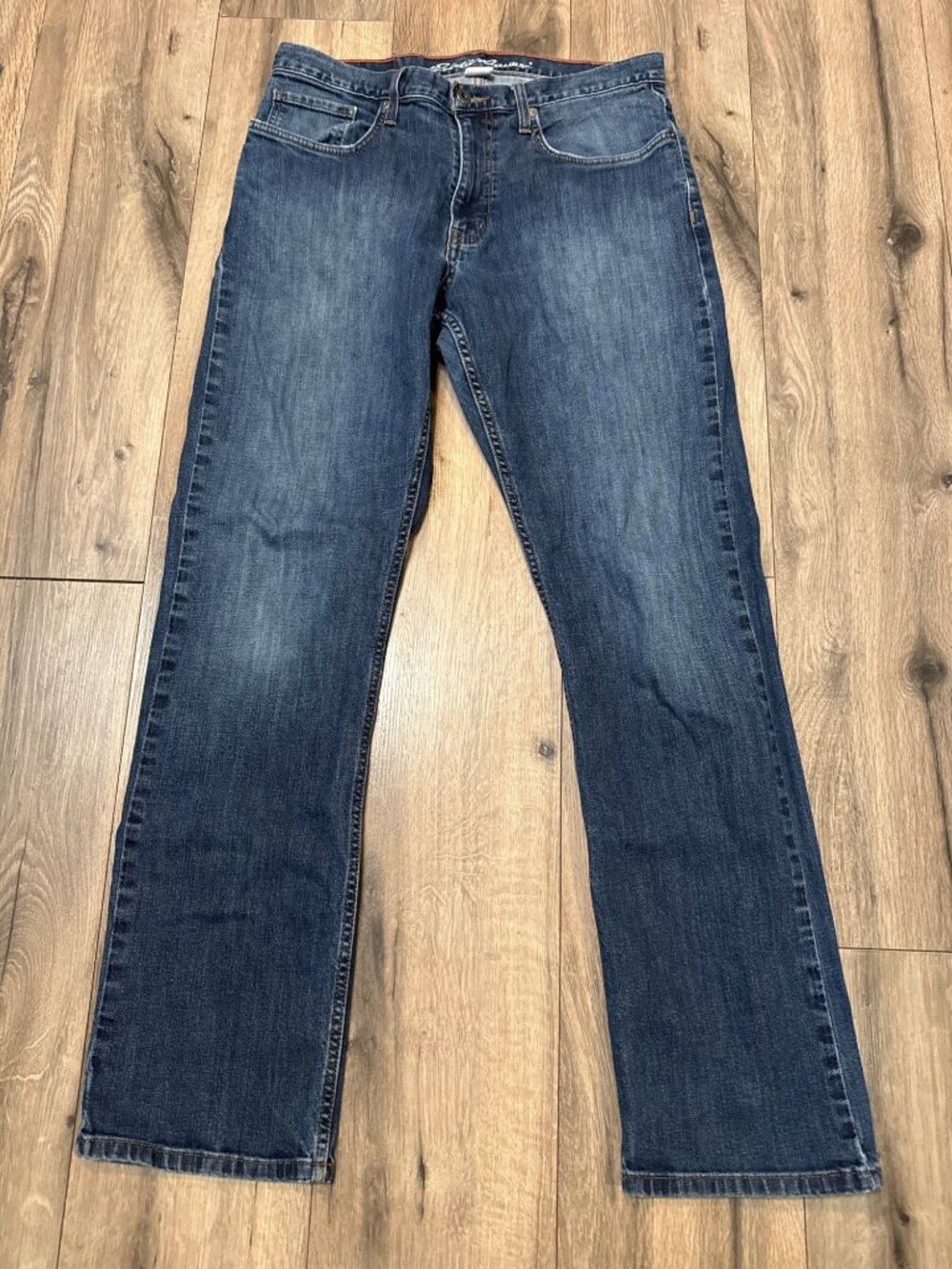 Eddie Bauer Mens Fit Straight Jeans 32x32 Blue Denim Made In Mexico